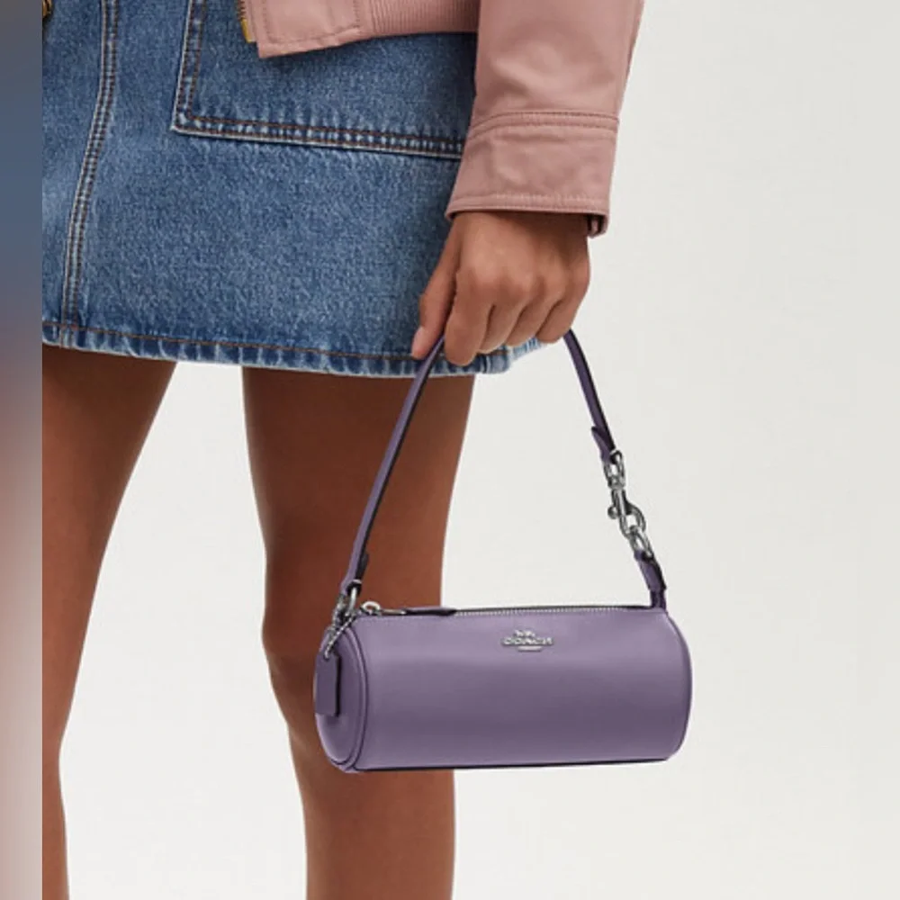 Coach Lavender Leather Barrel Shoulder Bag - Picture 4 of 7